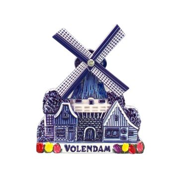 Magneet stellingmolen Volendam - Delfts blauw