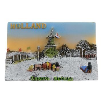 Zaanse Schans Winter Magneet -3D