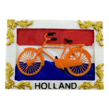 Oranje Fiets Holland Magneet - 3D