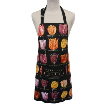 Memoriez Keukenschort Tulpen - Zwart