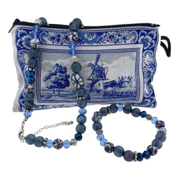 Delfts Blauwe Sieradenset Markiezin