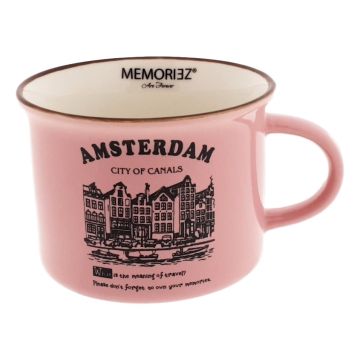 Mok Memoriez - Amsterdam Kanalen - Roze  - Klein