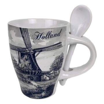 Mok Hollandse molen met lepel