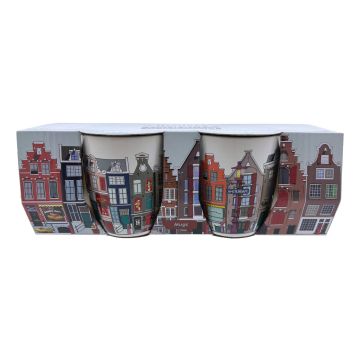 Cadeauset Twee Kopjes Huisjes van Amsterdam