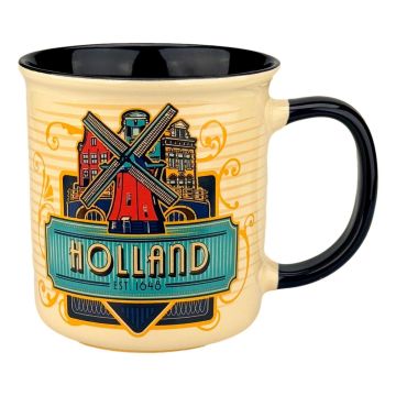 Beker Vintage Skyline Holland - Blauw - Groot