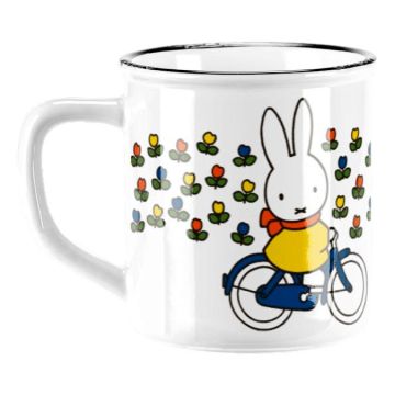 Mug "Miffy on Bicycle in flower field Holland"