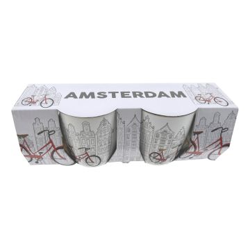 Cadeauset Twee Kopjes Rode Fiets Amsterdam