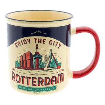 Beker Vintage Rotterdam Blauw - Groot