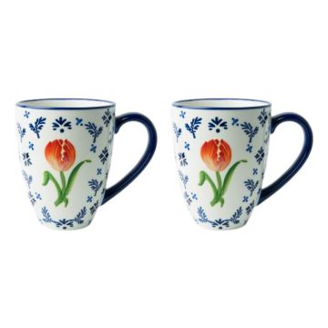 Mok oranje tulp set van 2