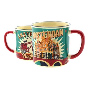Beker vintage klein Amsterdam turquoise - Klein