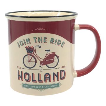 Beker vintage Holland "Join the Ride"  - Groot