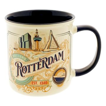 Beker Vintage Rotterdam Iconen Wit - Groot