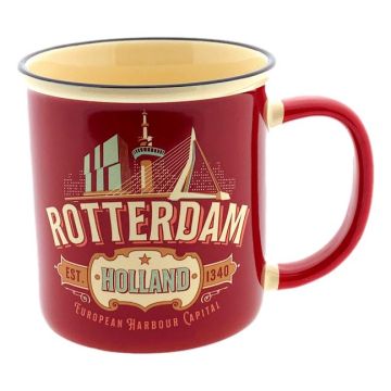 Beker Vintage Rotterdam Rood - Groot