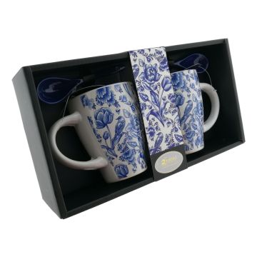 Koffie mokken set 2 bekers "Delfts Blauw"