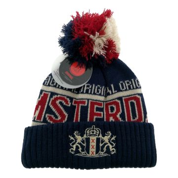 Muts met Pluim "Lex" - Blauw Rood Amsterdam