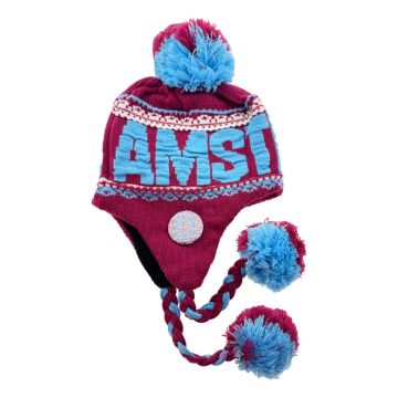 Robin Ruth Amsterdam Muts met Oorflappen - Fuchsia & Blauw
