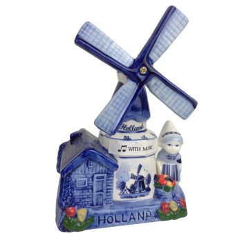 Muziekmolen Boerin delftsblauw Holland 