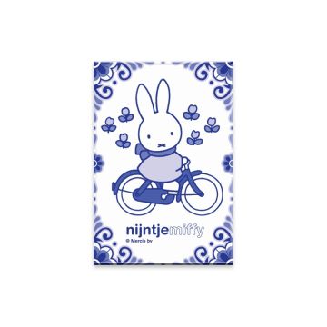 Magnet "Miffy on Bicycle in Delft Blue"