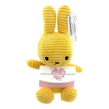 Nijntje Zittend Corduroy Geel - 23 cm 