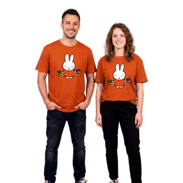 Unisex T-Shirt Nijntje Verfstreek Oranje