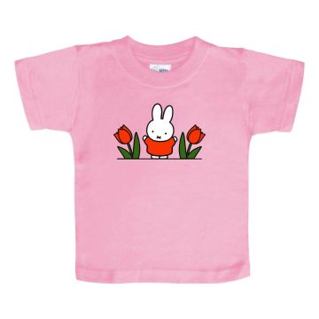 Miffy T-shirt for women - Pink with tulips