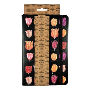 Notitieboek Tulpen – Vintage Botanisch Zwart