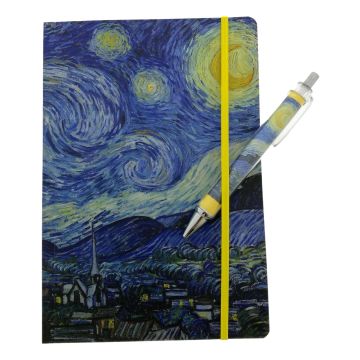Notitieboek, A5, Sterrennacht van Vincent van Gogh met pen