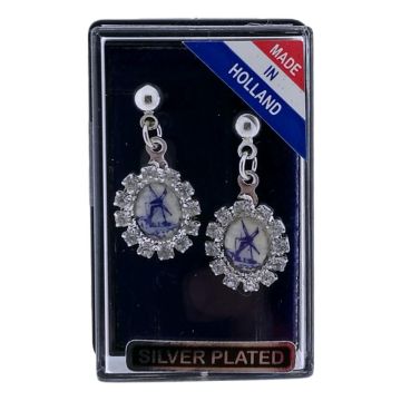 Oorbellen Zilver "Landschap Rond Kristallen"
