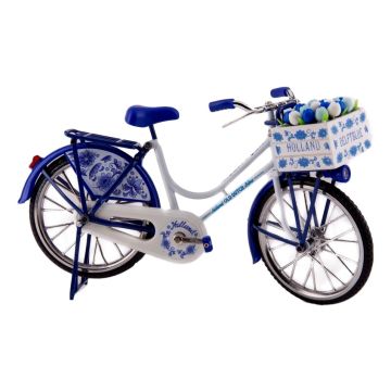 Fiets "Delfts Blauw met Hollandse Tulpen"