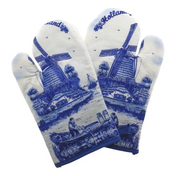 Ovenwanten Hollandse Molen Blauw