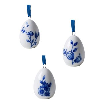 Set of 3 Ceramic Easter Pendants – Delft Blue