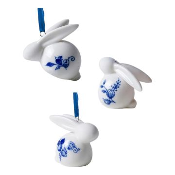 Delft Blue Easter Pendants - Rabbit - Set of 3