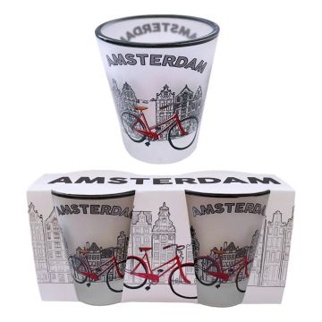 Shotglas set "Amsterdam Fiets"