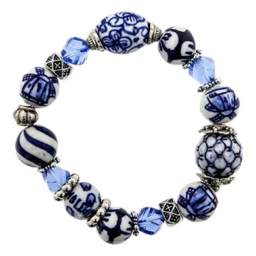 Armband blauw kristal
