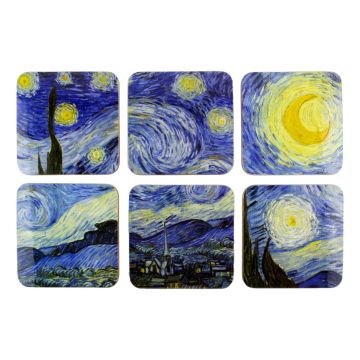 Coasters , Van Gogh, Starry Night, set of six