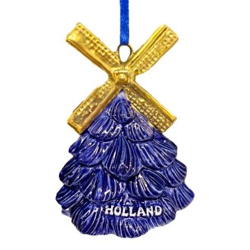 Christmas pendant "Christmas tree with golden mill"