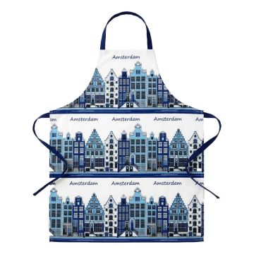 Schort Amsterdam Delftsblauw