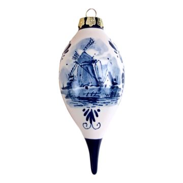 Hand painted Christmas ornament decorated with windmill