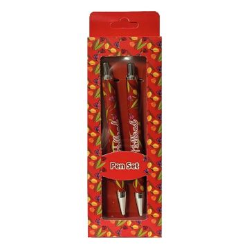 Set of 2 pens - Red Tulips