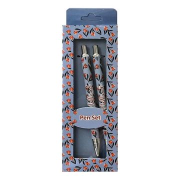 Set of 2 pens - Light Blue Tulips
