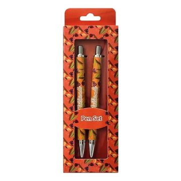 Set of 2 pens - Orange Tulips