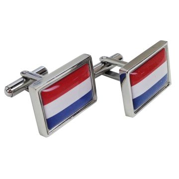 Manchetknopen Nederlandse Vlag, in cadeaudoosje