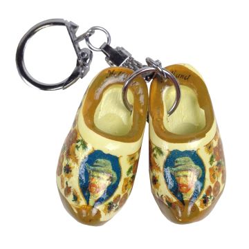  Sleutelhanger Met twee Klompjes, Vincent van Gogh met Vilten Hoed