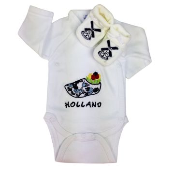 Petit Villain Baby romper cadeauset met slofjes 