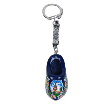 Sleutelhanger 1 houten klompje, blauw