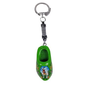 Sleutelhanger 1 houten klompje, groen