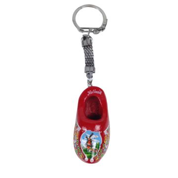 Sleutelhanger 1 houten klompje, rood