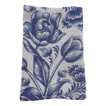 Theedoek Delfts Blauw - Tulpenmotief