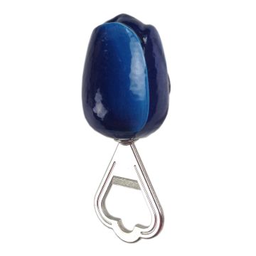 Bottle Opener Tulip, blue with white