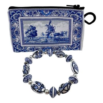 Armband met Tulpen en Delfts Blauw Tasje